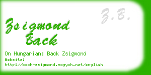 zsigmond back business card